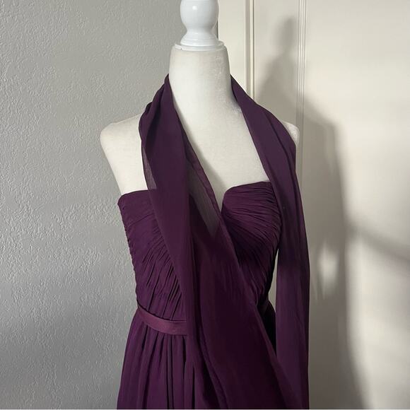 Angelina Faccenda Purple Strapless Formal Bridesmaid Gown - Picture 5 of 11